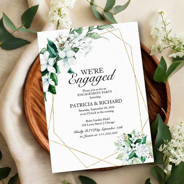Greenery We're Engaged Engagement Party Invitation (Creator Uploaded)