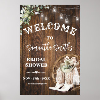 Greenery Western Welcome Cowgirl Bridal Shower Poster