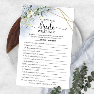 Greenery What Is The Bride Wearing Game Bridal Fly Flyer