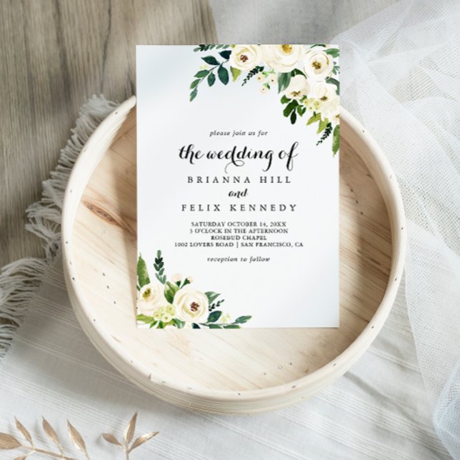 Greenery White Autumn Floral The Wedding Of Invitation (Creator Uploaded)