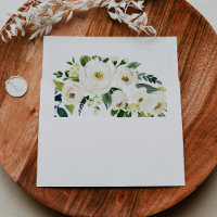 Greenery White Autumn Floral Wedding Invitation