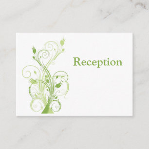 Greenery, White Floral Reception Enclosure Card