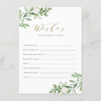 Greenery & White Flowers Wishes for Bride & Groom