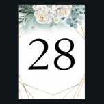 Greenery & White Peony Wedding Table Number Cards<br><div class="desc">Greenery and white flowers Table Number Cards</div>
