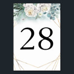 Greenery & White Peony Wedding Table Number Cards<br><div class="desc">Greenery and white flowers Table Number Cards</div>