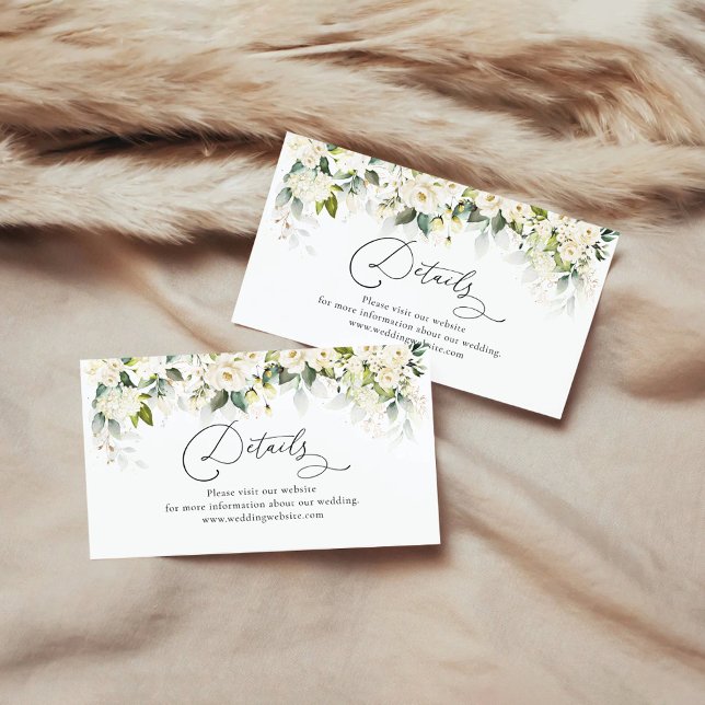 Greenery White Roses Detail Enclosure Card (Creator Uploaded)
