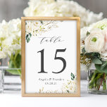 Greenery White Roses Floral Wedding Table Number<br><div class="desc">Greenery White Roses Floral Wedding Table Number Card. (1) Please customise this template one by one (e.g, from number 1 to xx) , and add each number card separately to your cart. (2) For further customisation, please click the "customise further" link and use our design tool to modify this template....</div>