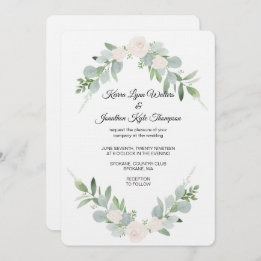 Greenery & White Wedding Invitation design