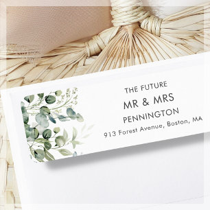 Greenery   White Wedding Return Address Label