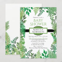 Greenery | Wild Ferns Baby Shower Invitations