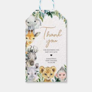 Greenery Wild One Safari Baby Shower Favour Tags