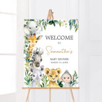 Greenery Wild One Safari Baby Shower Welcome