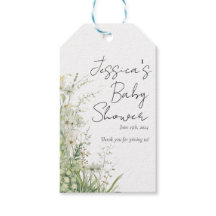 Greenery Wildflower Baby Shower Gift Tags