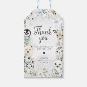 Greenery Winter Arctic Animals Favour Tags