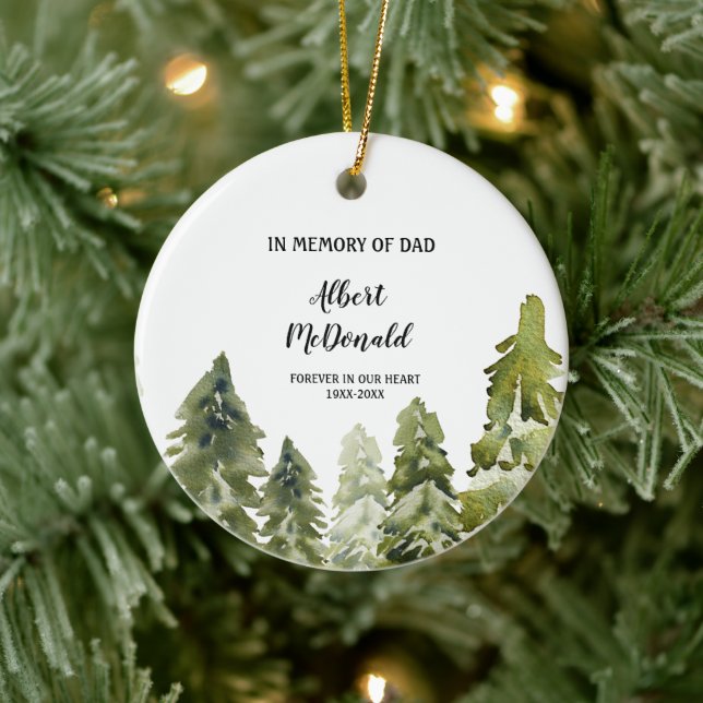 Greenery Winter In Memory of Dad Christmas Ceramic Tree Decoration (Tree)