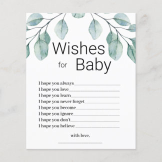 Greenery Wishes for Baby Shower Game