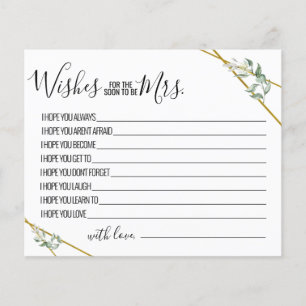 Greenery Wishes for the Soon to be Mrs shower card