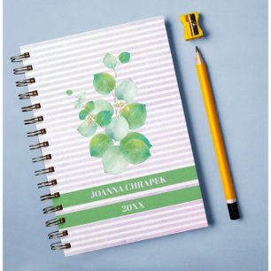 Greenery with Stripes Spiral Planner