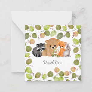 Greenery Woodland Animal Notecards