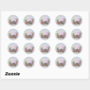 Greenery Woodland Animals Baby Shower 1st Birthday Classic Round Sticker