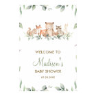 Greenery Woodland Animals Baby Shower Welcome Sign