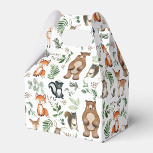 Greenery Woodland Animals Bear Deer Fox Birthday Favour Box