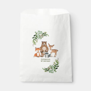 Greenery Woodland Animals Birthday Baby Shower Favour Bags