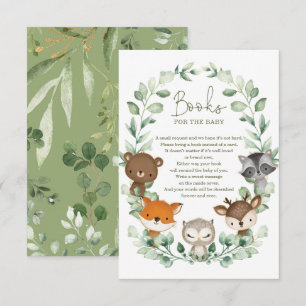 Greenery Woodland Animals Books for Baby Enclosure Card