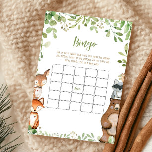 Greenery Woodland Baby Shower Bingo Game