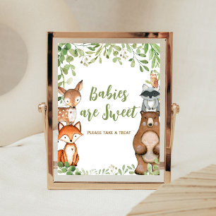Greenery Woodland Baby Shower Books and Gifts Sign