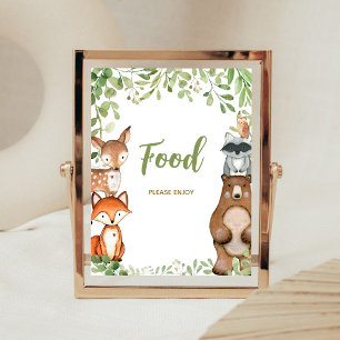 Greenery Woodland Baby Shower Food Sign