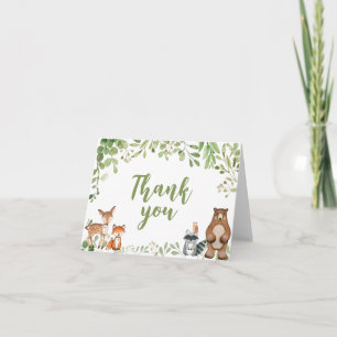 Greenery Woodland Baby Shower Thank you Card