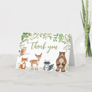 Greenery Woodland Baby Shower  Thank You Card