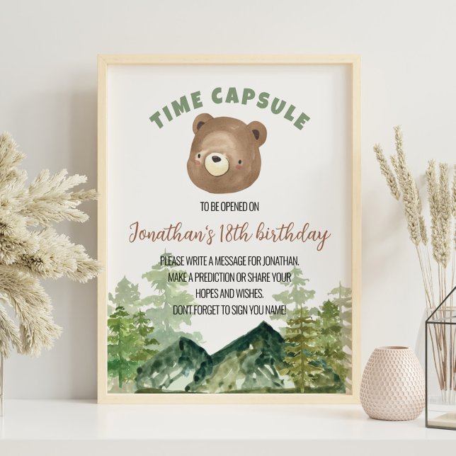 Greenery Woodland Bear Time Capsule Poster (Creator Uploaded)