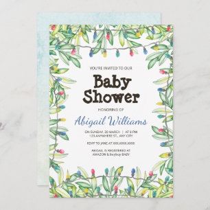 Greenery Woodland Garden Party Baby Shower Invitat Invitation