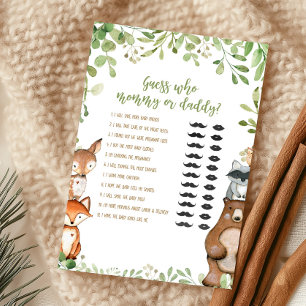 Greenery Woodland Guess Who Mummy or Daddy Game