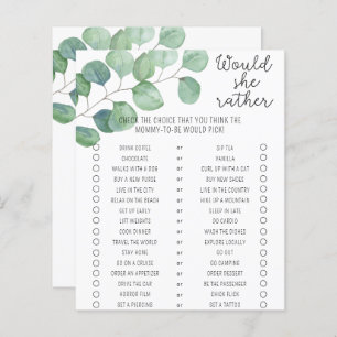 Greenery - Would She Rather Baby Shower Game