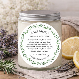 Greenery Wreath Ingredients Product Label Stickers