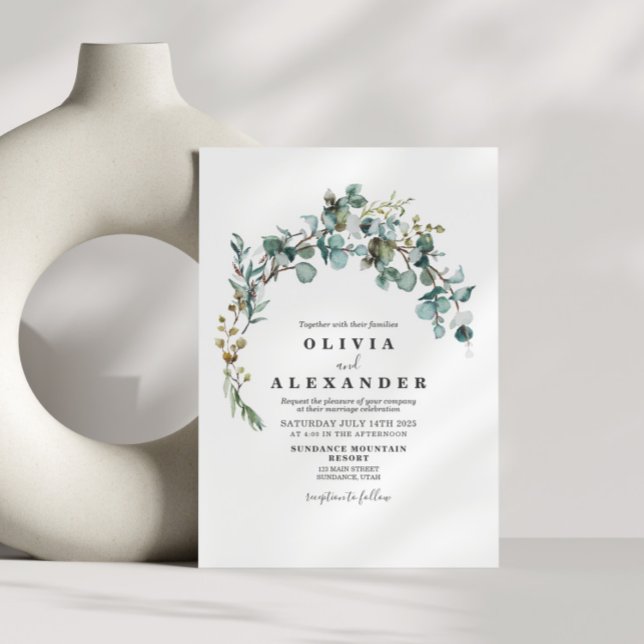 Greenery Wreath wedding Invitation (Creator Uploaded)