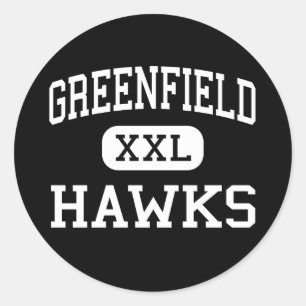 Greenfield - Hawks - High - Greenfield Wisconsin Classic Round Sticker