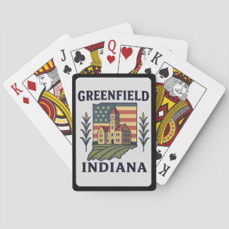 Greenfield Indiana American Flag  Playing Cards