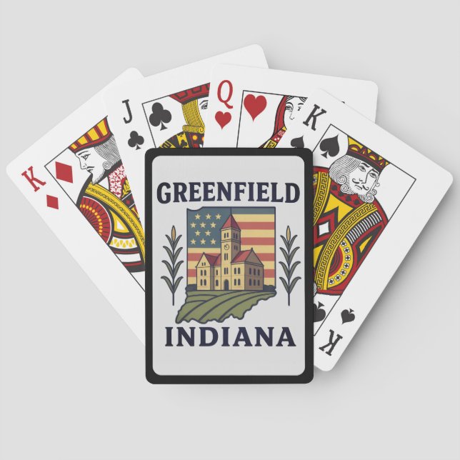 Greenfield Indiana American Flag  Playing Cards (Back)
