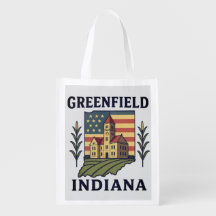 Greenfield Indiana American Flag Tote