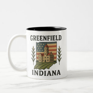 Greenfield Indiana Courthouse Patriotic Mug