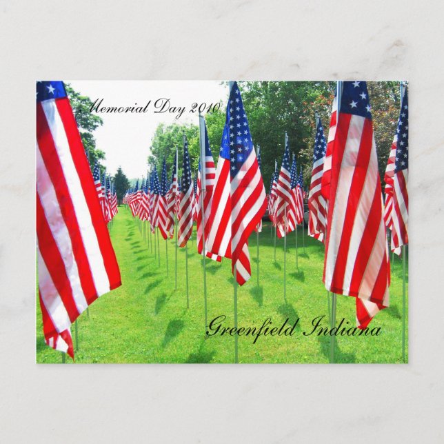Greenfield Indiana, Memorial Day 2010 Postcard (Front)