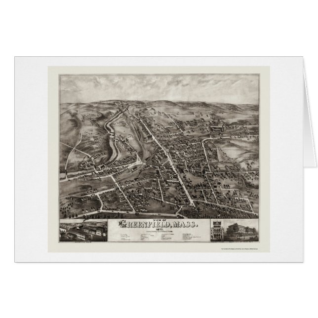 Greenfield, MA Panoramic Map - 1877 (Front Horizontal)