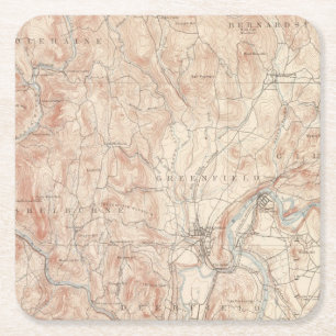 Greenfield, Massachusetts Square Paper Coaster