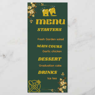 GreenGold Dental Hygienist Graduation Party Men Menu