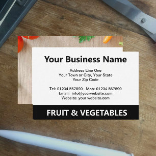 Greengrocer Fruit & Vegetables QR Code Business Ca Business Card