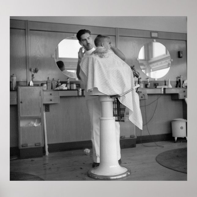 Greenhills, Ohio Barbershop, 1930s Poster (Front)